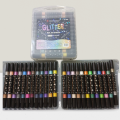 Dual tip Glitter Marker/Highlighter 24-72 Colors set with Metallic Effects No Smearing Quick Drying. 