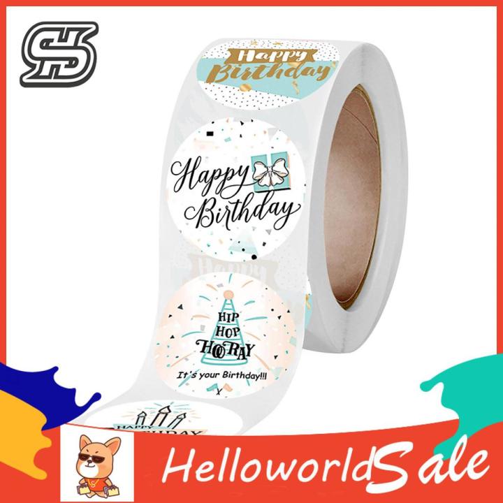 HelloWorld Seal Stickers Multipurpose Happy Birthday Stickers Gift Box Packing Supplies