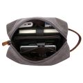 Men's Makeup Bag  Men Travel Toiletry Bag Canvas Leather Makeup Organizer Shaving Storage Pouch Cosmetic Bag Black. 