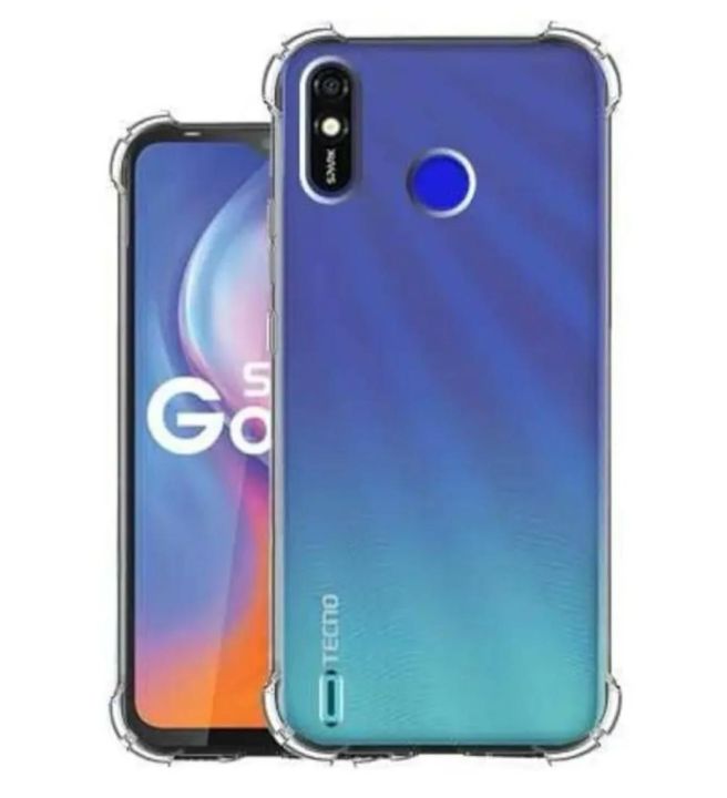 Tecno Spark 4 Lite Back Cover Transparent Soft Bumper Clear 6D Silicon Jelly Back Case Imported