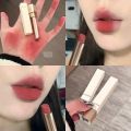 Velvet Matte Lipstick Mud Grey Rose Lasting Lip Glaze Tint Square Tube Solid Lip Gloss Tea Red Natural Soft Lip Pen Korea Makeup. 