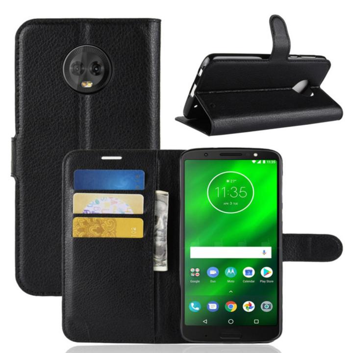 For Motorola Moto G6 Plus  Leather Flip Cover Wallet Phone Case