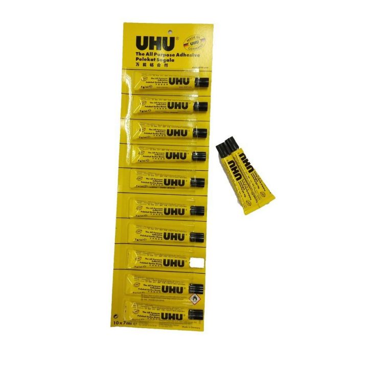 UHU - All Purpose Adhesive Tube No 10 - 7ml - Pack of 10