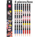 Deli 8pcs Japanese Stationery Naruto Pencils for School Writing Accessories Cute Anime Pencil Wood HB 2B Cool Prizes for Kids. 