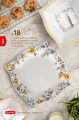 Pyrex-19 Melamine Dinner Set Tempered Glass Lid Stainless Steel Ladle & Turner 80Pcs DG-GW. 