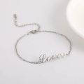 Skyrim Love Letter Heart Charm Bracelet Stainless Steel Gold Color Chain Bracelets Bangle Pulseira Jewelry Gifts for Women Femme. 