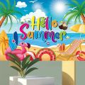 Party Supplies Hot Pink Balloon Arch Kit Yellow Dark Blue Beach Theme Summer Balloons Kit Girls. 