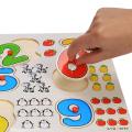 Children's Wooden Number Puzzle Board: An Instructive Counting and Colour Learning Tool. 