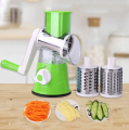 3 in 1 Manual Vegetable Slicer Stainless Steel Manual Vegetable Cutter Slicer Round Slicer Potato Cheese Chopper Blades Multifunctional Kitchen Gadgets Cutting Machine Manual Tabletop Drum Cheese Grater - Potato Slicer - 3 in 1 Slicer - Kadokash. 