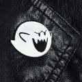 【HOT】 Super Boo Pins Brooches Badges Enamel Pins Backpack Bag Hat Leather Jackets Fashion Accessory Super White Ghost Game Fans Gifts. 