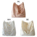 【Spot Cotton bag Mesh Daisy Double Layer Canvas Shoulder Bag Korean Ins Lace Small Square Bag Plain Temperament Canvas Tote Bag. 