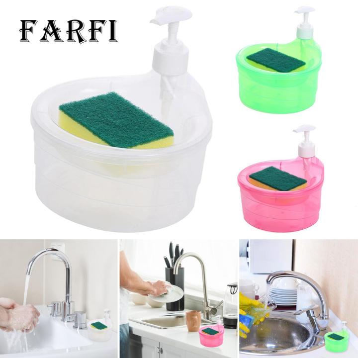 Easy to Use Soap Dispenser Convenient Soap Dispenser with Sponge Holder No Dripping Large Capacity Home Supplies Soap Dispenser for Kitchen