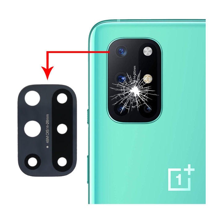 OnePlus 8T Camera Glass Replacement Rear Back Camera Lens For OnePlus 8T - Black Burrak