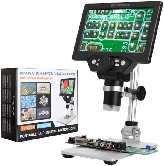 G1200 7inch Digital Microscope for Jewelry, electronic portable 12MP 1-1200X digital HD LCD microscope for soldering