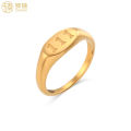 ZHENXI INS Hot Sale 111-999 Angel Number Design Stainless Steel Gold Plated Retro Hip Hop Women Men Ring for Daily Wear. 