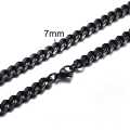 Stainless Steel Black Chain For Men and woman Waterproof Black, blue, Golden silver Chain Chain Men And Women Gift Jewelry 7mm Width-Black Chain. 