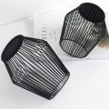 Techmanistan Metal Wire Candle Holder, Vintage Decorative Candle Stand for Indoor Outdoor, Black Metal Wire Pillar Candle Holder Set, Wire Tealight Votive Candle Holder. 