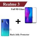 Realme 3 Full Black 9D|5D|6D|10D|11D|21D Tempered Glass Screen Protector Full Glue Edge To Edge + Back Jelly Protector Clear Soft Film Protector Hydrogel Film Protector For Realme 3. 