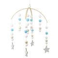 【Yibei Fairy Tale Toy City】Baby Crib Nordic Style Mobile Rattles Wool Balls Wind Chime Newborn Baby Hanging Bed Bell Infant Room Photogr. 