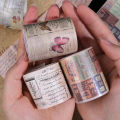 Vintage Journal Masking Tape Classic Retro English Handwritten DIY Handmade Diary Decoration Collage PVC Waterproof Stickers 1Roll. 