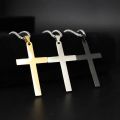 Simple Cross With Circle Pendant Necklaces Stainless Steel Chain Christ Cruz Necklace For Men Boys Cool Neck Jewelry Collier. 