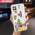 JIUMOO For Samsung Galaxy M62 F62 Case Cartoon Cute Monster Tetris New Design Phone Case Side Pattern Luxury Plating Silicone Casing Full Cover Camera Shockproof Protection Cases. 