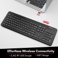 Macally Wireless Keyboard - 2.4G Ergonomic Full Size Keyboard Wireless - Wireless USB Keyboard for Laptop Windows PC Windows Desktop Computer - Black  ~ PATELWALA. 