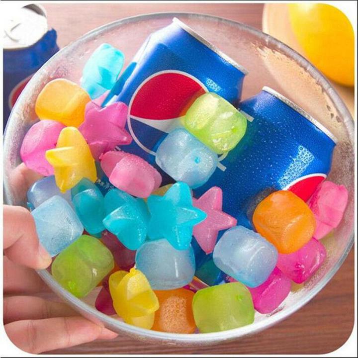 Fruits Shape Reusable Ice Cubes, Made of Plastic  Filled With Pure Water (Assorted Colors) Multicolor Plastic Ice Cube Tray  (Pack of 12)