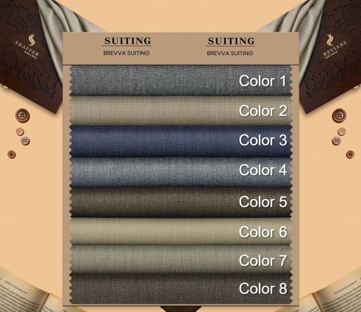 Men's Unstitched 100% Original Premium Suit | Premium Branded Fabrics Brevva by Shaffer | Very High Quality Fabrics | رنگ اتر جاۓ یا بر آ جاۓ سلہ ھوا سوٹ واپس اور سلائی کے پیسے بھی ملیں گے