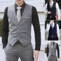 Men's Formal Business Vest Suit Slim Fit Tuxedo Waistcoat. 