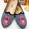 Black Silver Golden Nagra Loafers for Men. 