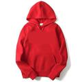 Rich Fashion Men Red Plain Pullover Hoodie For Winter. 