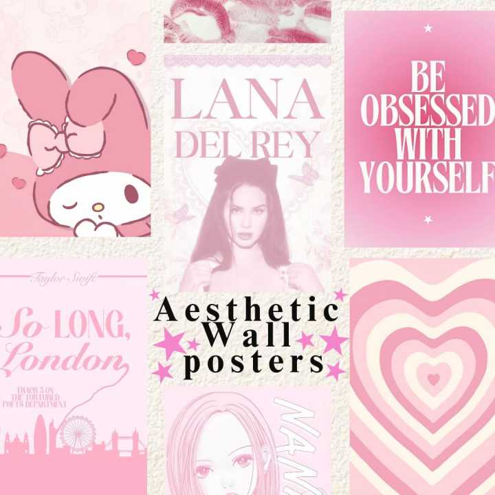 12 PINK AESTHETIC A6 POSTERS based on pink girlboss slay cute pinky girlhood coquette aesthetic posters