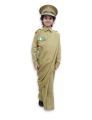 khaki Army Saree uniform for Girls (7-12 yrs). 