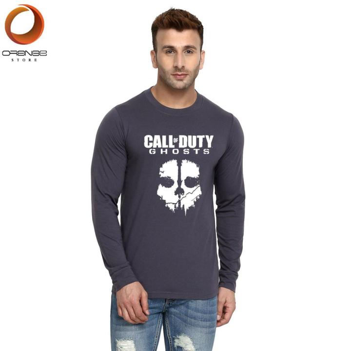 "C.O.D GHOSTS" Printed Round Neck Full Sleeves T-Shirt