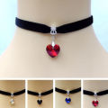 Velvet Choker Necklace Fine Workmanship Heart Pendant Choker Necklace Adjustable Black Collar Necklaces. 