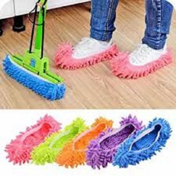 Pack Of 2 Dust Cleaner Lazy Slippers Home Mop Sweep Floor cleaning duster cloth housework Lazy Soft Slipper Shoes