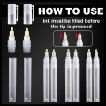 XHHDQES 6 Empty Fillable Blank Paint Pen Markers Refillable Paint Pen Fine Tip Graffiti Markers Acrylic Markers for Oil Painting. 