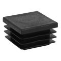 QUANBU 48 Pcs 30mm x 30mm Plastic Ribbed Square End Caps Tube Insert Black. 