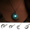 Carat Pendant Necklace Luminous Hollow Moon Pendant Choker Chain. 