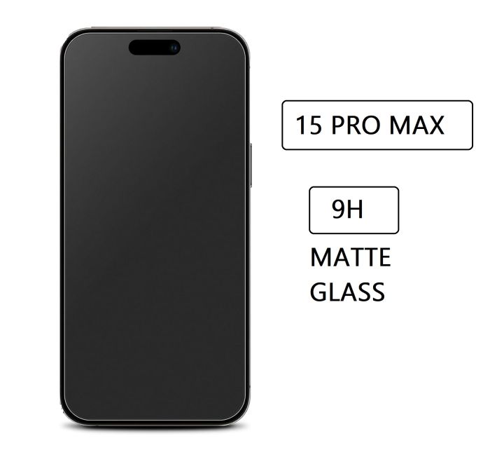 2 pcs iPhone 15 Pro max Screen Protector 9H Matte Glass For 15 pro max ( NOT TEMPERED GLASS)