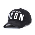 【GIGAJEWE mall】ICON DSQ Brand Men's Cap Black Hat Casquette Homme Hip Hop Rapper Hat Adjustable Baseball Cap Bonnet. 