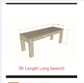 Large Size 5ft length Beanch for outdoor and indoor use water proof Heavy Duty Beanch Table. 