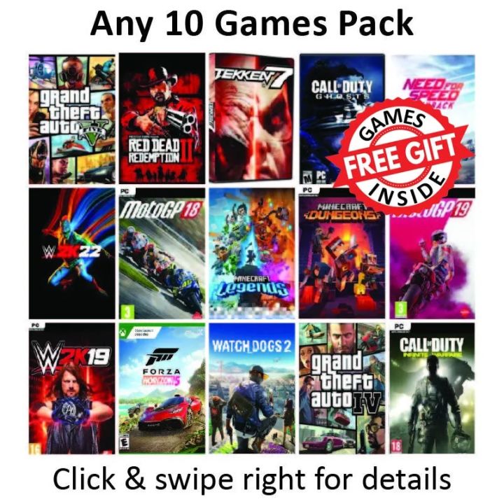 Any 10 PC Games Pack – Action, Racing, Fighting & More – Digital Delivery via QR Code (Google Drive / Mediafire)