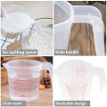 3 set Plastic Measuring Cup Clear Measuring Jug Nesting Stackable Container for MeaMeasuring Jugs BPA-free Stackable Clear Heat-resistant Measuring Cups With Angled Grip and Spout For Dry Ingredients  Liquidssure Liquid and Baking Items, Kitchen Lab Use,. 