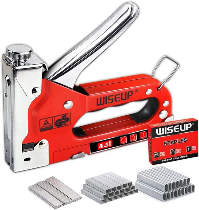 WISEUP 4 in 1 Manual Stapler for Upholstery Wood, Furniture, Fabric ...