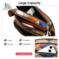 LouisWill Women's Bag Shoulder Bag Cross-body Messenger Bohemian Style Splicing Contrast Design Multi Layer Pocket Large Capacity Retro Printing Adjustable Shoulder Straps Zipper Inner Pocket. 