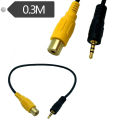 rca to 3.5mm-1 * 2.5mm male to RCA female cable-Black. 