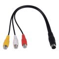 4 Pin S-Video to 3 RCA Female TV Adapter Laptop Cable & 1.5M 4.9Ft 3 RCA Male to 4 Pin S-Video Male TV PC Conversion Cable. 