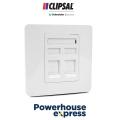 Clipsal 2 Gang Telephone Outlet, Clipsal by Schneider Telephone Socket Outlet, White Telephone Socket Wall Plate, Clipsal Zencelo 2 Gang Telephone Wall Outlet, Clipsal Telephone Wall Station Socket Outlet Panel Face Plate E8432RJ64 WE. 